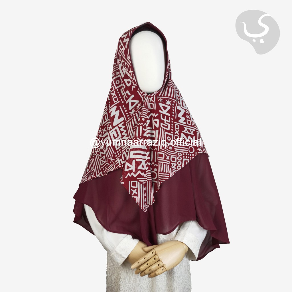 TERBARU Khimar Ceruty 2 Layer Motif Abstrak Cantik