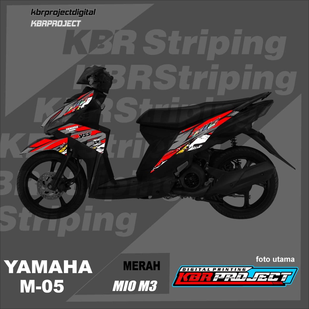 [COD] Stiker MIO M3/Z striping MIO M3/Z motor YAMAHA variasi Racing M-05 HOLOGRAM TRANSPARAN