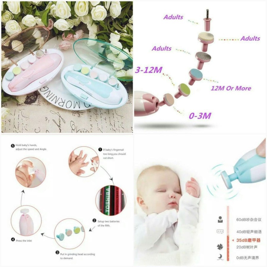 Kandila Baby Electric Manicure Set Nail Trimmer - Biru