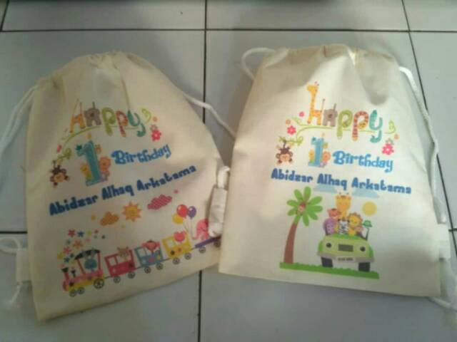 

Tas souvenir ulang tahun ransel blacu uk.25x30 cm