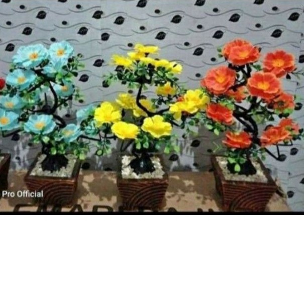 Bunga sakura Bunga hias plastik bunga sakura sakura murah pot kayu ukir