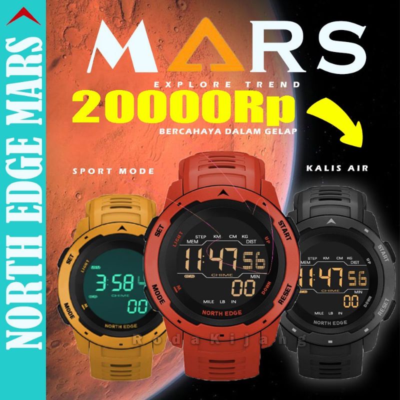 NORTH EDGE MARS Original Sport Watch WATERPROOF 50M Outdoor Smartwatch Jam