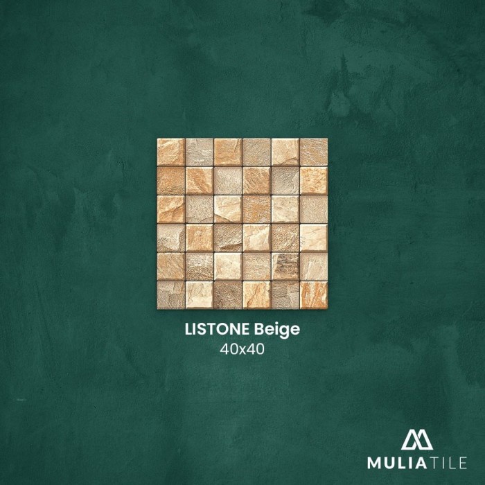 KERAMIK 40X40 LISTONE BEIGE MATT - MULIA TILE