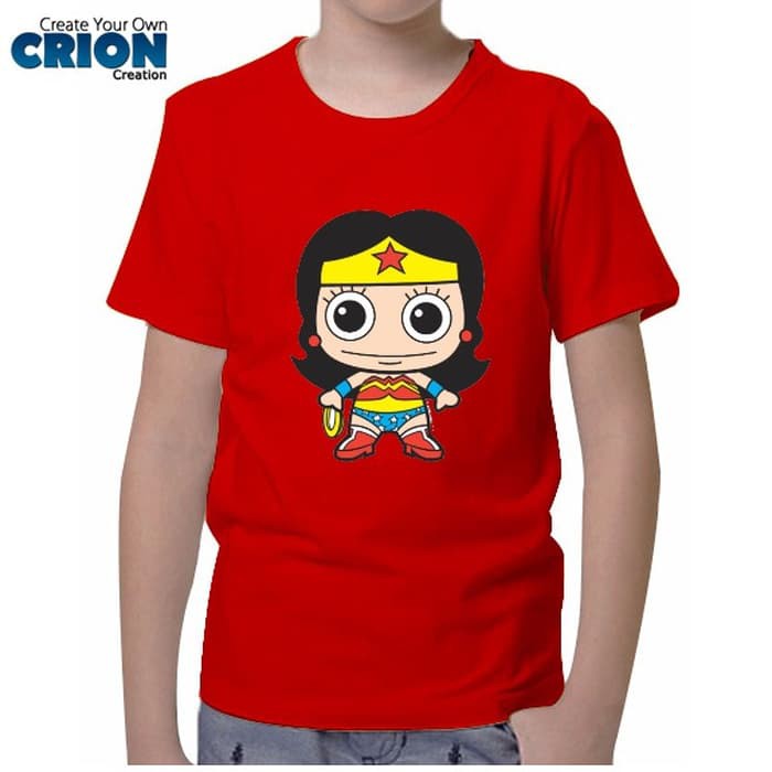 Kaos Wonder Woman Anak - Wonder Woman Cute Chibis - By Crion