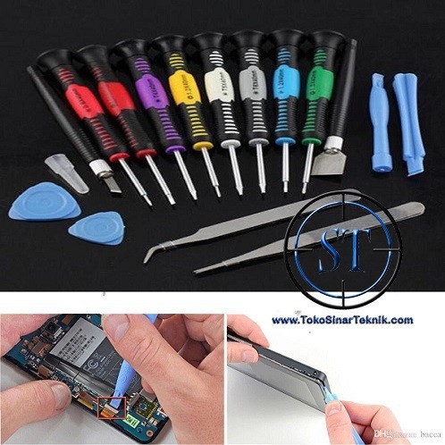 Obeng Set 16 in 1 Reparasi Service HP Smartphone Handphone Pembuka LCD Lengkap Opening Tools Iphone Perkakas  Set Jam Pinset