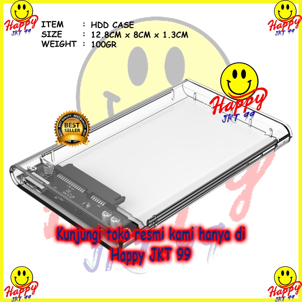 [ HAPPY JKT 99 ]  CASING HARDISK HDD EXTERNAL CASE 2.5&quot; TRANSPARAN