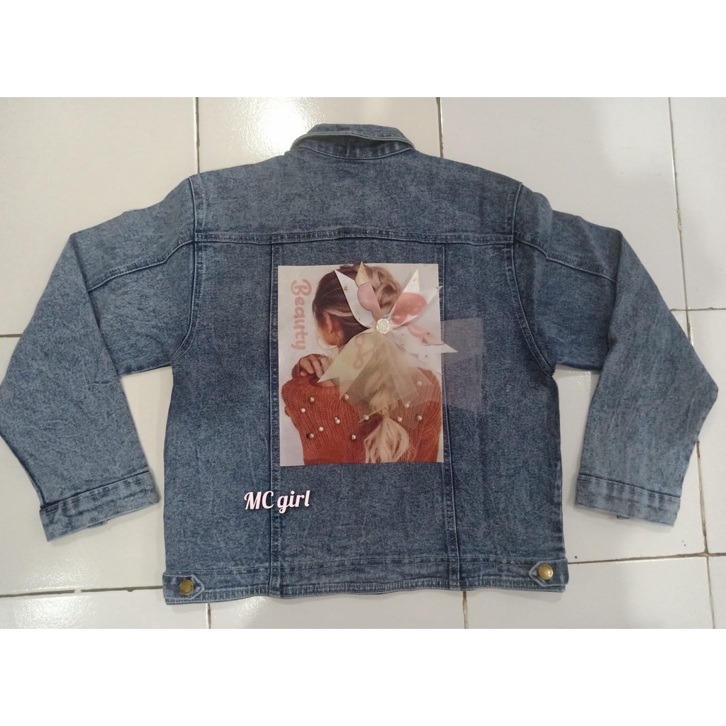 MC girl - Jaket Jeans Snow Blue Gambar Wanita / Jacket Denim Snowblue Gambar Pita 3D Cewek