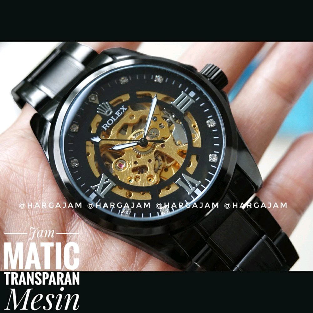 Jam Tangan Pria Automatic Rolex 2136 Skeleton by hargajam matic otomatis