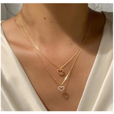 ➰CKK➰K26 Kalung 2 Bandul Untuk Wanita / Kalung Liontin Love Korean Fashion Wanita Import