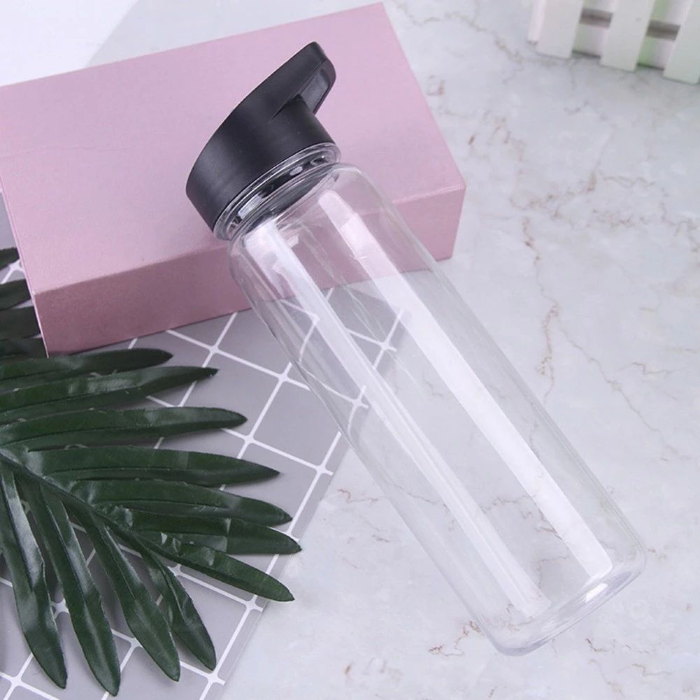 WONDERFUL 750ml Transparent Sports Water Bottle Travel Drinking Canteen Leakproof  Bottles Portable Gym With Flip Straw Clear BPA Free Sport Cup/Multicolor