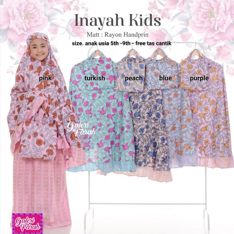 MUKENA INAYAH KIDS/MUKENA ANAK/MUKENA KIDS/MUKENA ANAK BALI