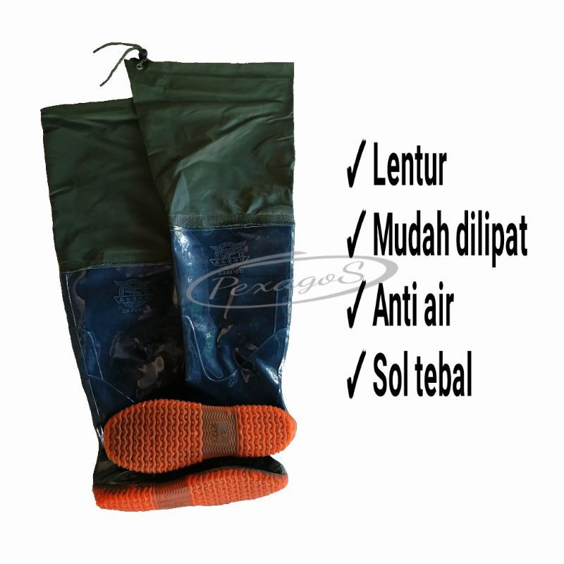 SEPATU SAWAH SEPATU BOOT SAWAH ANTI AIR SEPATU BOOT KARET SEPATU BOAT KARET SEPATU PETANI (((60cm)))