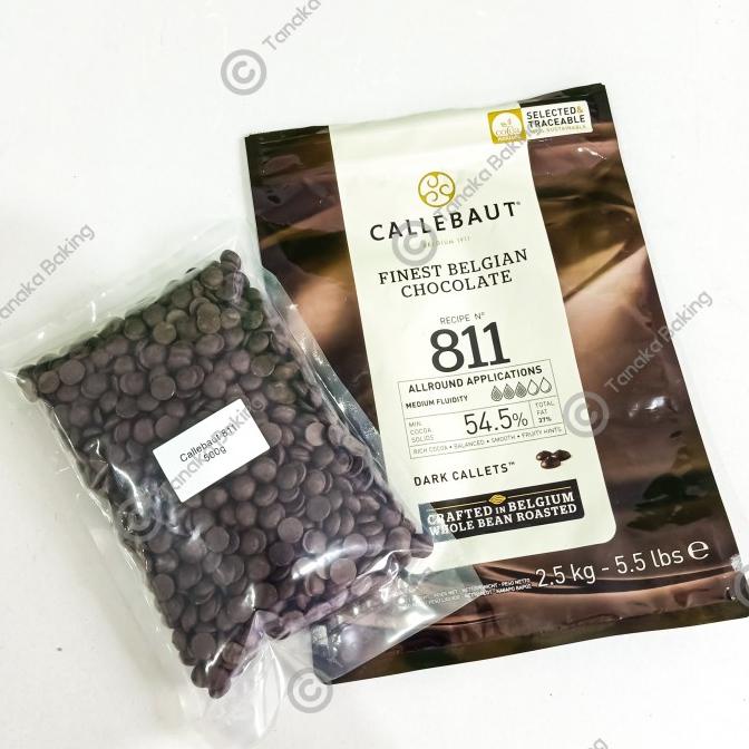 

REPACK Callebaut Dark Chocolate Couverture Callets 811 54,5% 500 gram TERLARIS TERPERCAYA ORIGINAL
