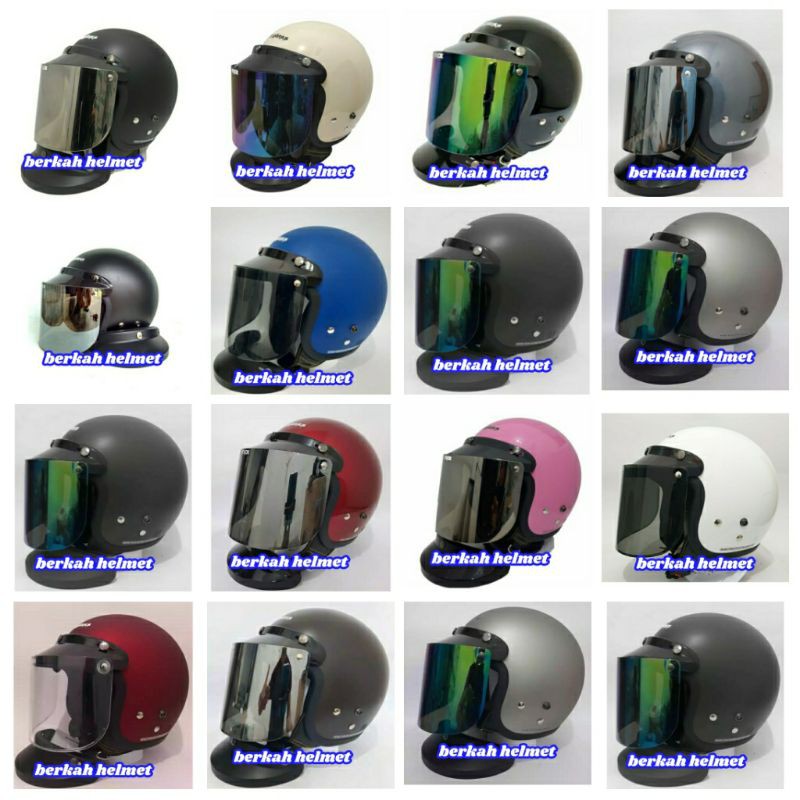 HELM CARGLOSS CFM RETRO KACA DATAR ORIGINAL