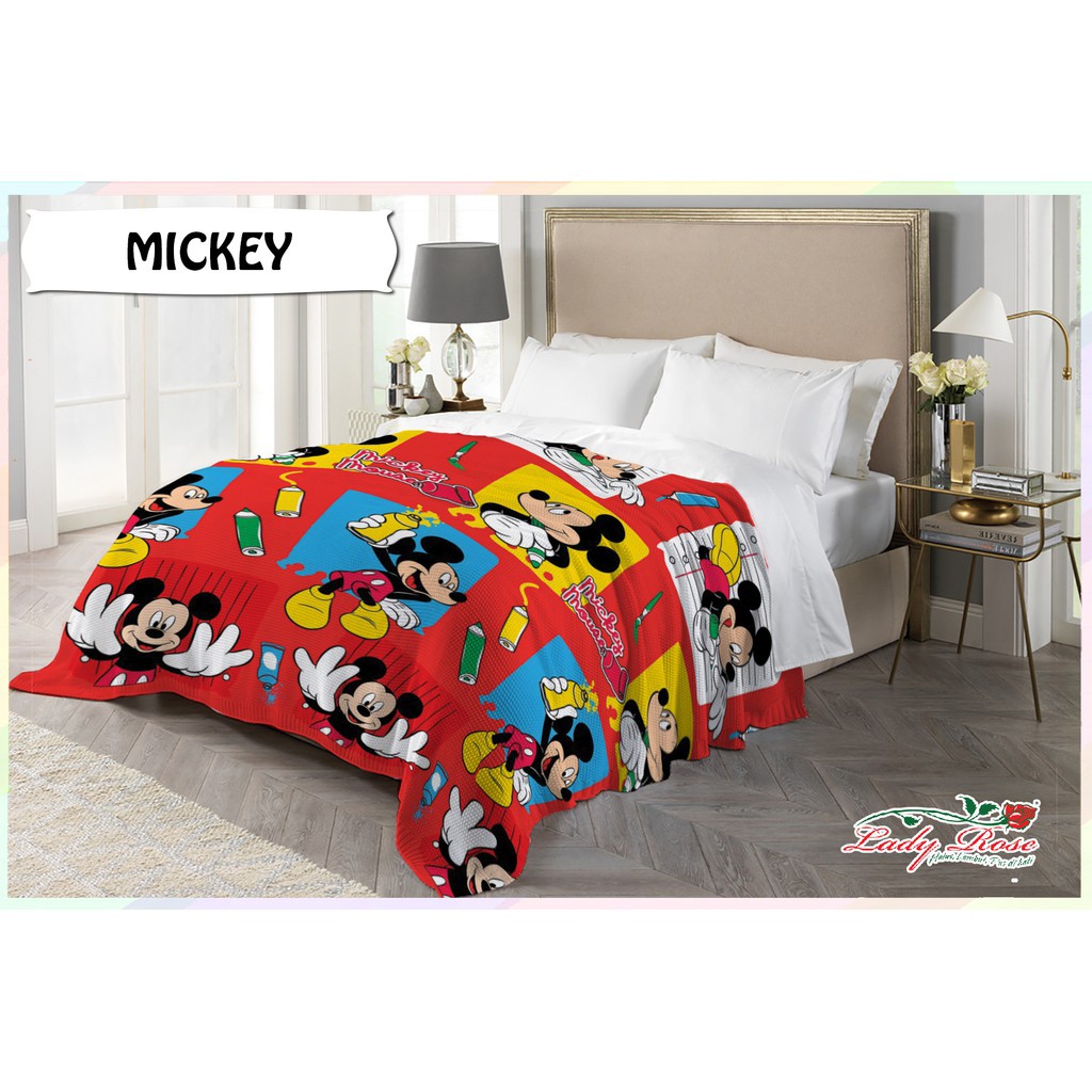 WW Selimut LADYROSE LADY ROSE 160 MICKEY MOUSE MIKI TIKUS 160x200