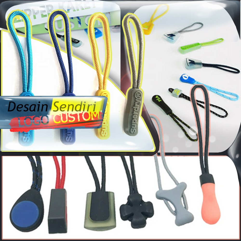 ZIPPER PULLER KEPALA RETSLETING KARET CUSTOM UNIK 3D/ TARIKAN SLETING KARET UNTUK FASHION