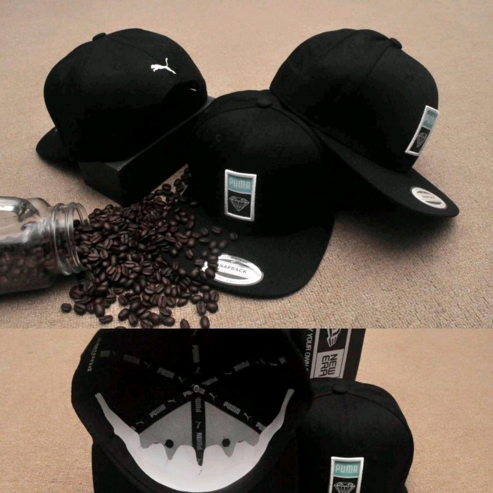 Topi Snapback Puma x Diamond supply black import