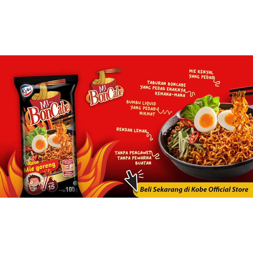 

Mi BonCabe Rasa Mie Goreng; Mi Instan Boncabe Level 15 BARU!!