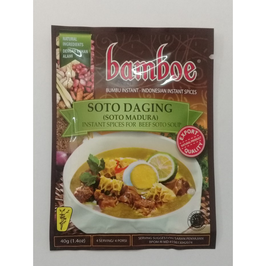 Jual Bamboe Hitam Soto Daging Soto Madura 40 Gr Shopee Indonesia