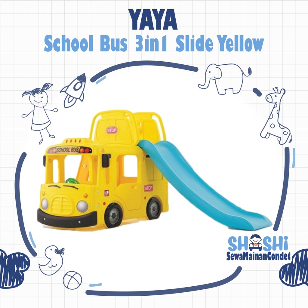 Sewa  Yaya School Bus 3in1 Slide Yellow