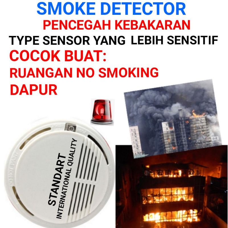 Smoke Detector Fire Detector / Sensor Kebakaran dgn speaker standalone Sensor asap