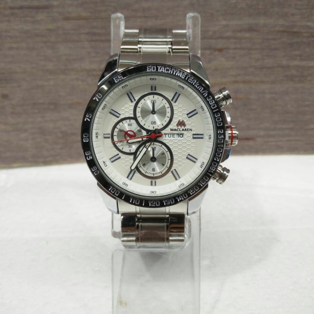 Jam Tangan Rantai Pria Mirete 216 Putih , Tanggal & Hari