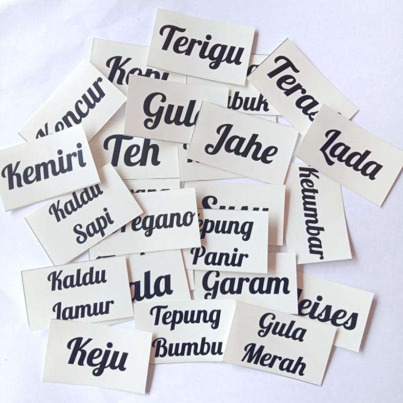 

Stiker Toples Nama Bumbu Dapur Transparan Sticker Kitchen Label Penanda Murah