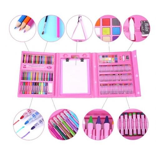 AM208 - Set Alat Gambar Anak Crayon Pensil Warna Anak 208 buah art set