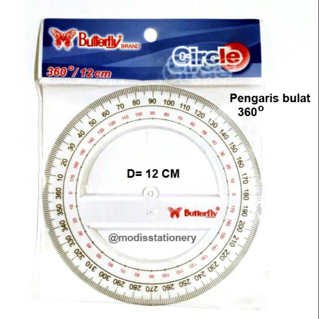 

Pengaris butterfly busur bulat 360 derajat