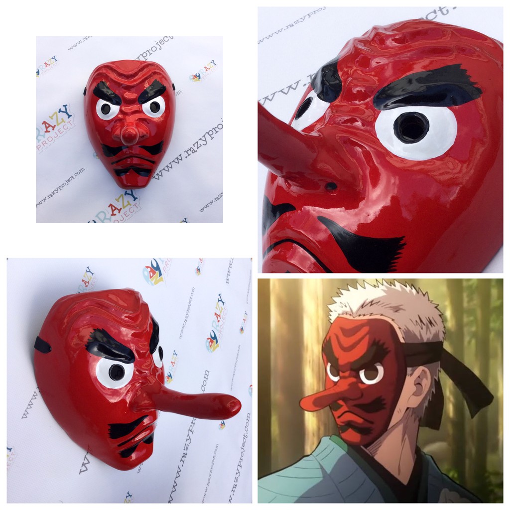 Sakonji Urokodaki Kimetsu No Yaiba Tengu Japan Demon Mask Topeng Kayu Cosplay Anime Jepang Shopee Indonesia