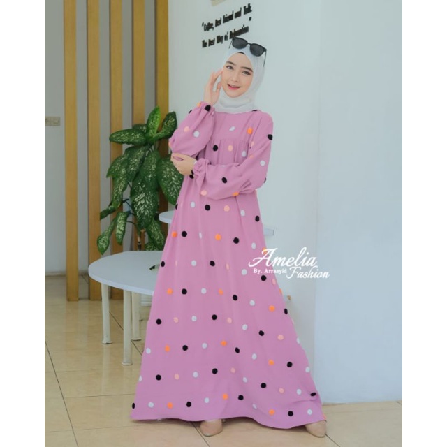 Gamis kringkel uragiri rajut dot dress original berlabel DIANA VENYTA HALIS ELY ARSY POMPOM MALIKA terbaru hits trendy