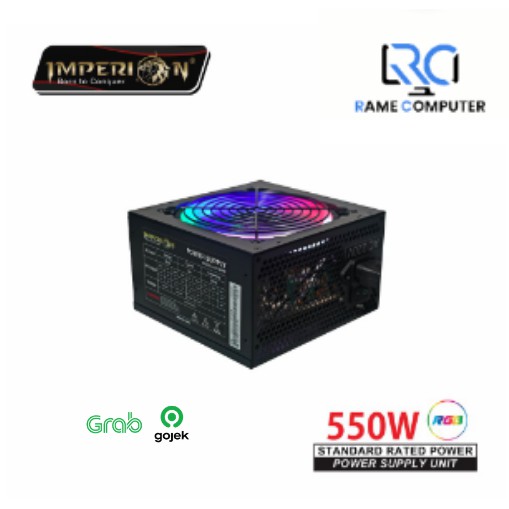 PSU GAMING 550W LED RGB RAINBOW IMPERION 550 WATT POWER SUPPLY UNIT 6PIN VGA [BEST SELLER]