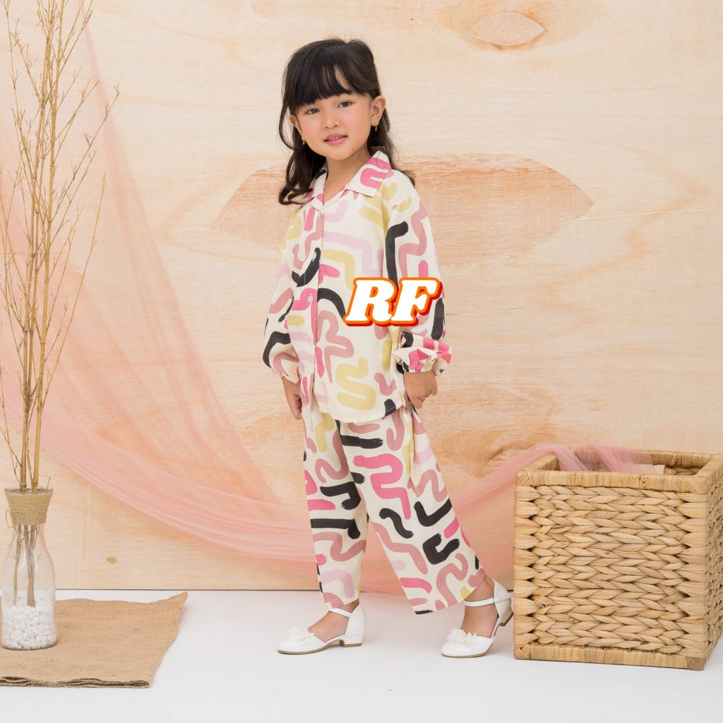 Setelan rayon premium adem anak / eliza one set / daily one set pajamas anak / setelan anak