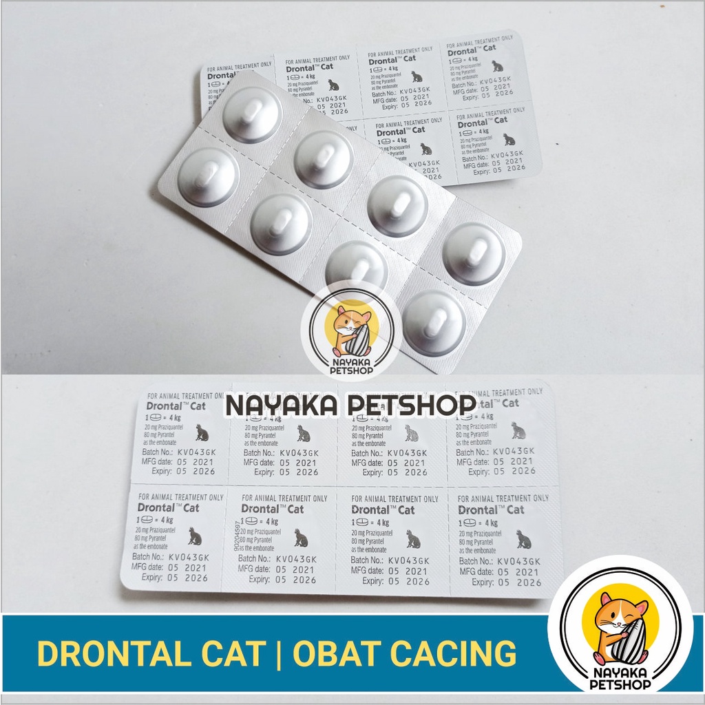 Drontal Cat 1 Tablet Obat Cacing Kucing Dewasa Kitten