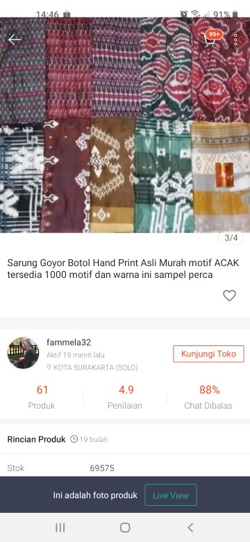 Sarung Goyor Botol Hand Print Asli Murah Motif Acak Tersedia 1000 Motif Dan Warna Ini Sampel Perca