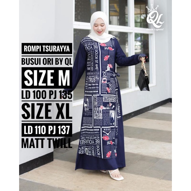 Rompi Tsurayya ori Ql/dress/gamis/koran/terbaru /anjanisabila/fizzi/rayon/terkini/viral