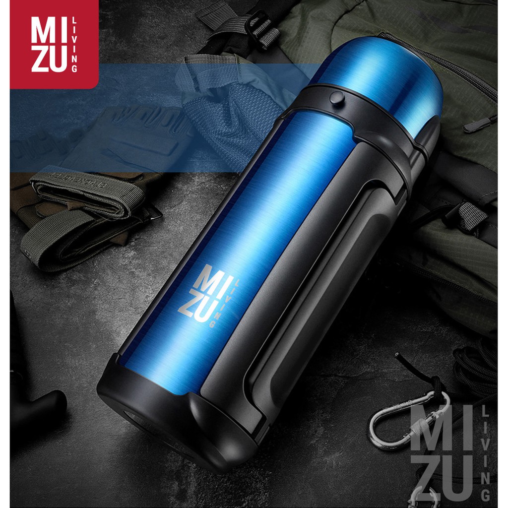 MIZU EXPEDITION 1500ml 2000ml Vacuum Thermos Bottle TAHAN 48 JAM Termos Botol Air Panas Air Es-1500ml BLUE