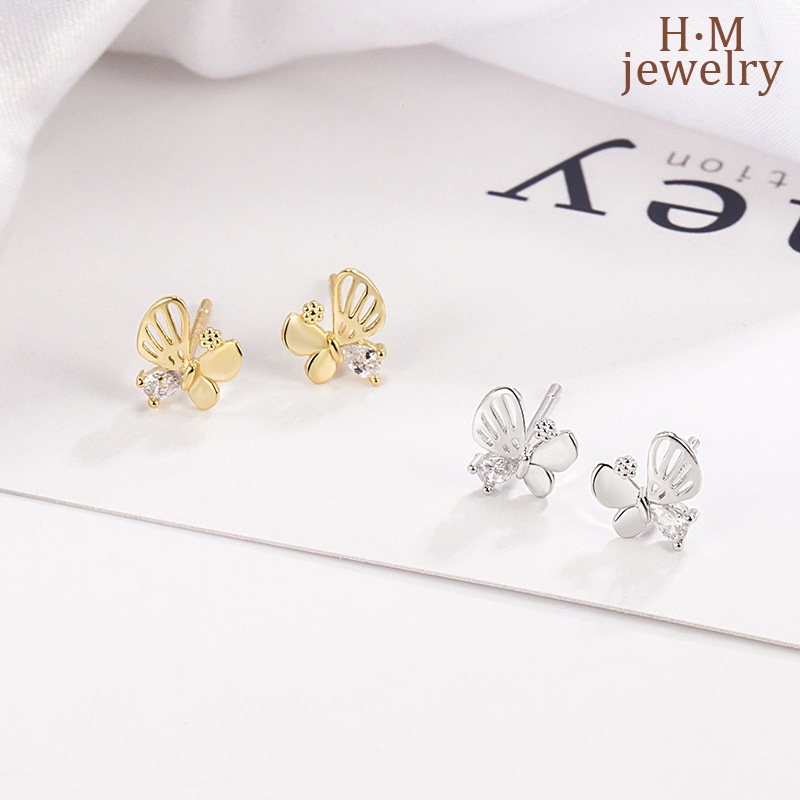 Anting Tusuk Asimetris Bentuk Kupu-Kupu Geometri Untuk Wanita Butterfly