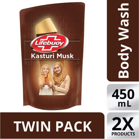 Lifebuoy Antibacterial Body Wash Refill Kasturi Musk 450 ml - Twinpack