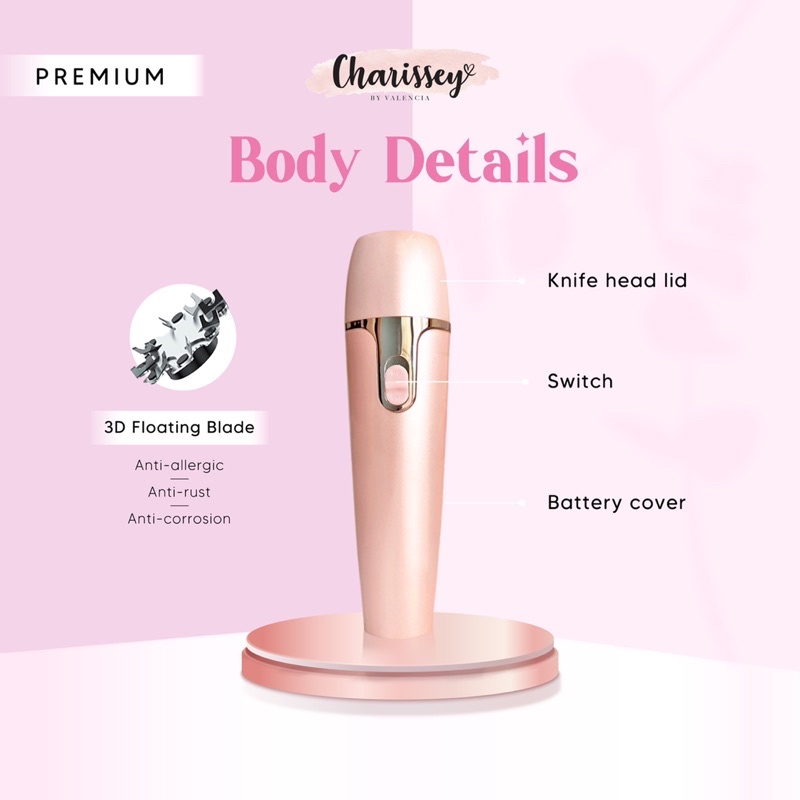 Premium Hair Remover Charissey/ penghilang bulu ketiak tangan kaki v area/ pencukur bulu tanpa sakit ni