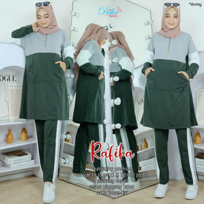 NEW RAFIKA SETELAN OLAHRAGA WANITA BAHAN BABYTERRY