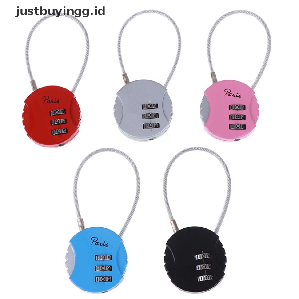 [justbuyingg.id] 1Pc 3.7*9cm Mini 3 Digit Combination Travel Luggage Suitcase Code Lock Padlock ID