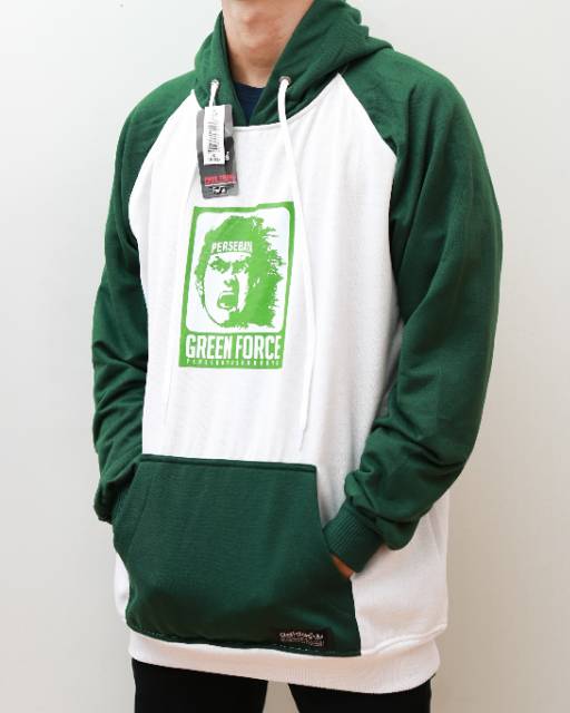 Hoodie Persebaya green force kombinasi XL premium