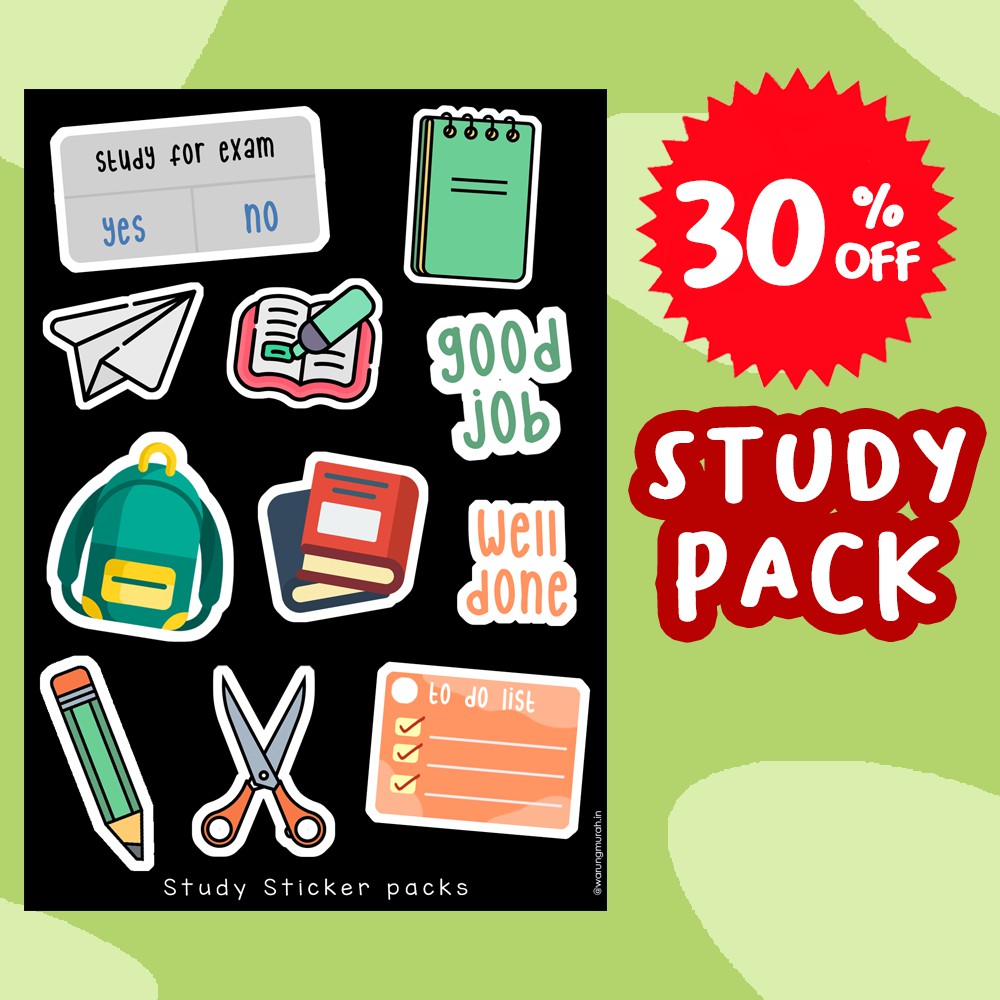 

[30% OFF] STICKER SET STUDY AESTHETIC LUCU MURAH SUDAH CUTTING