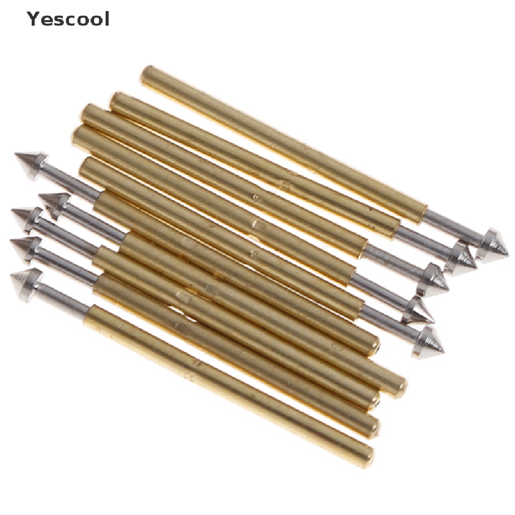 Yescool 100Pcs P75-E2 / E3 spring test probe pogo pin 1.3 / 1.5mm Kepala Kerucut 1.0mm