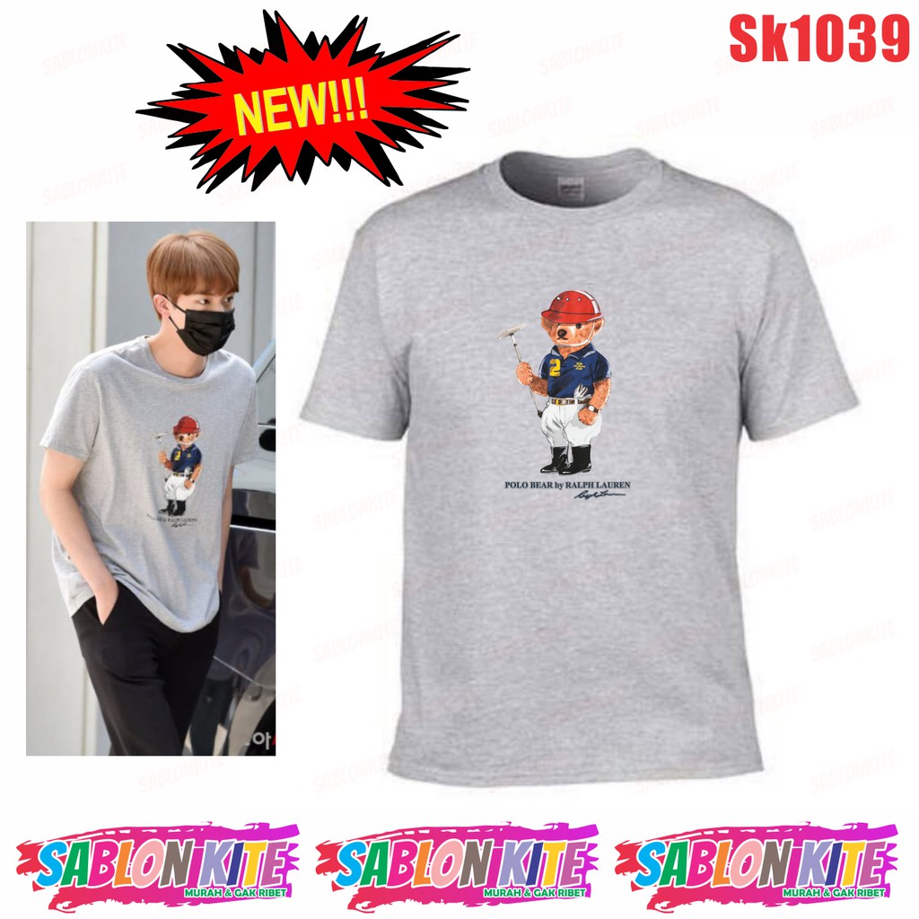 MURAH!!! KAOS KPOP SEOKJIN BEAR SK1039 FG JK JH JIN SG RM V JIM UNISEX COMBED 30S