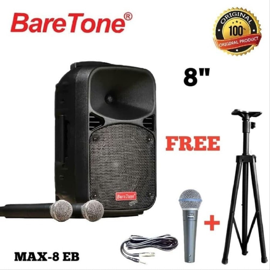 Speaker aktif portable baretonne 8 inch bluetooth max8eb aktiv meeting