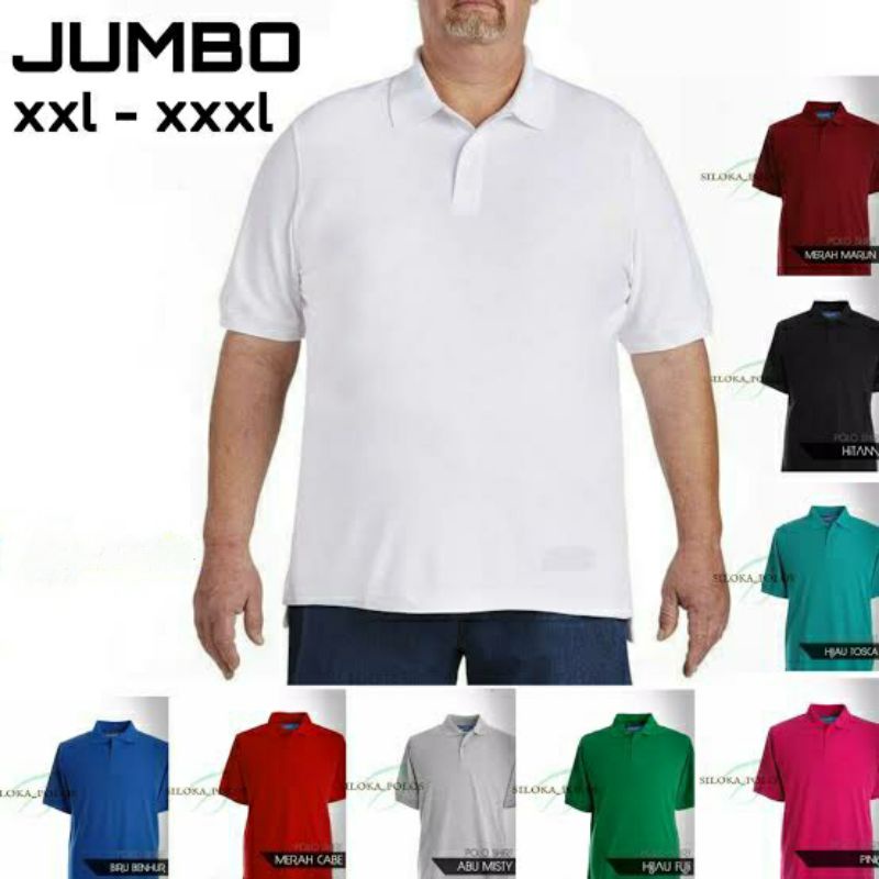 KAOS POLO JUMBO XXL - XXXL - KAOS BIGSIZE 2XL 3XL - POLO SHIRT - KAOS POLOS