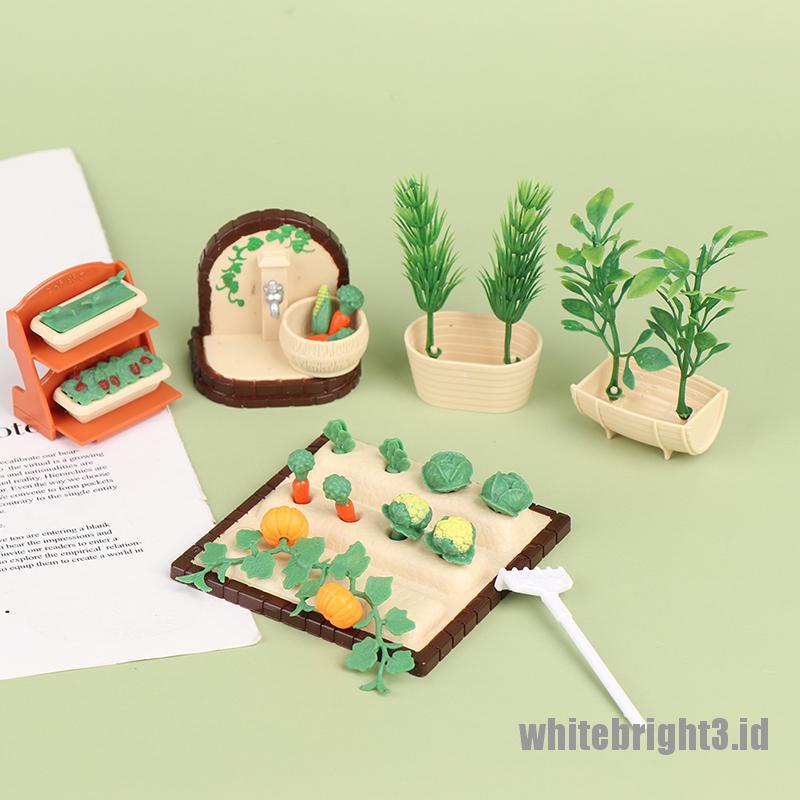 (white3) 1 Set Miniatur Taman / Piknik / Ulang Tahun Untuk Dekorasi Rumah Boneka