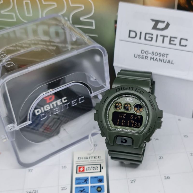 Jam Tangan Pria Digital Fashion Digitec DG 5098 Rubber Original